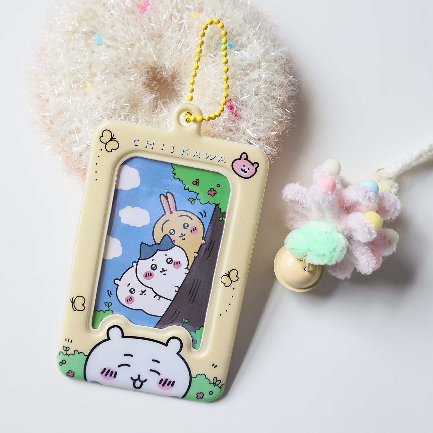 Kawaii Chikawas Hachiware Usagi 3 pulgadas foto tarjetero cubierta de tarjeta identificación de crédito tarjeta bancaria álbum foto carpeta titular llavero: Verde