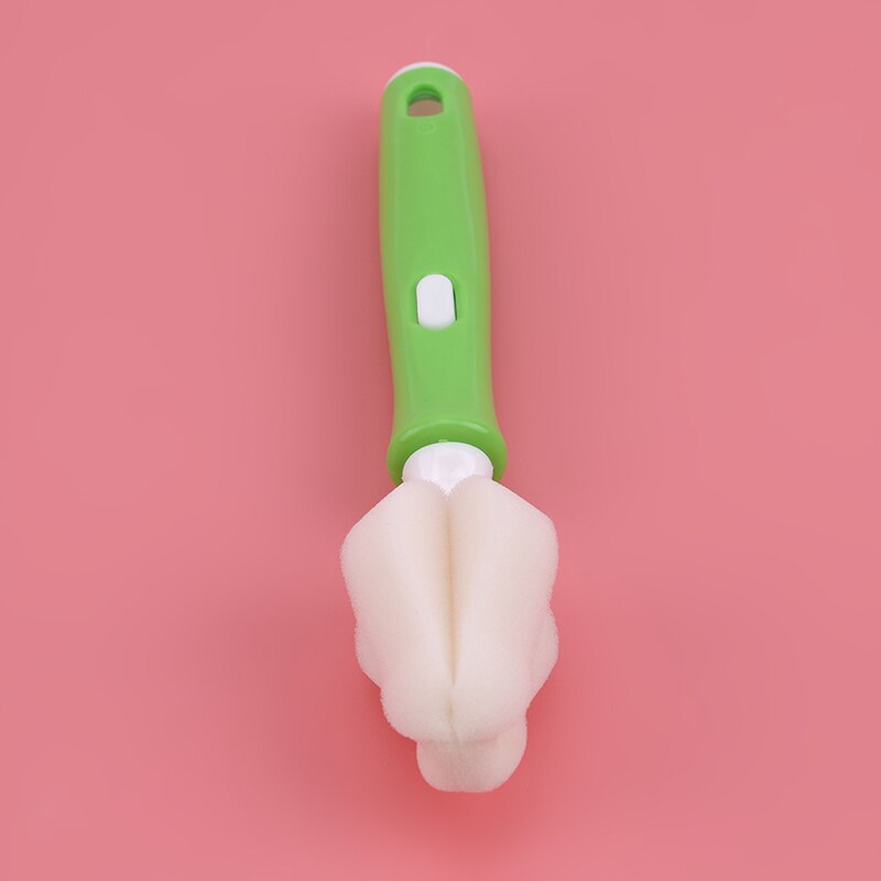 1 Set Baby Hoogwaardige Schone Spons Kind Speciale Fles Borstel Met Handvat Gebruiksvoorwerpen Borstel: 1 pc