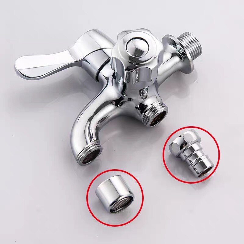 Washing Machine Faucets Chrome Copper Bathroom Wall Mounted Dual Control Single Cold Garden Bibcock Bath Toilet Mop Pool Taps