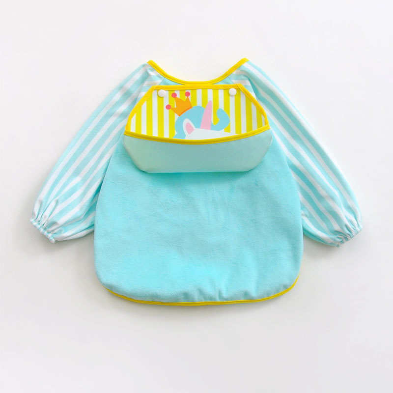 Lunch bibs Eating Smock Waterproof Baby Clothes Boys Girls 4 season Jacket Newborn 0~3 Year Children Anti dressing Kid Clothing: blue / S 70-82cm