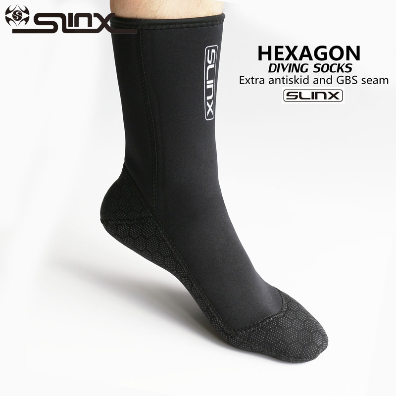 SLINX-Calcetines de buceo de neopreno, 1 par, traje de neopreno para mantener el calor, botas de natación, zapatos de esnórquel, calcetines de baño