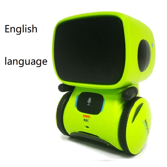 Russian Language toy Cute robot voice control Dance Sing Repeating Recorder Touch Control Intelligent Robot for kids: English green