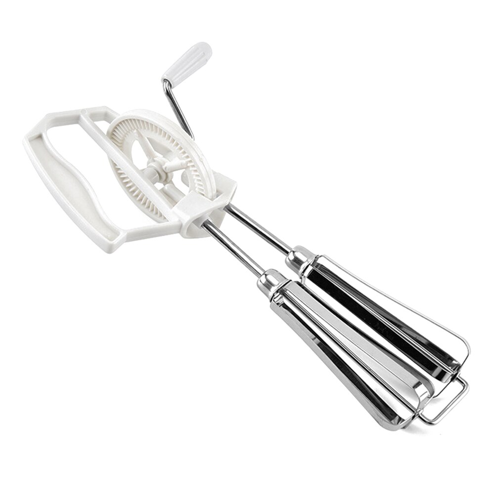 Hand Crank Egg Beater Stainless Steel Rotary Hand Whisk Manual Egg Mixer Kitchen Cooking Tool Plastic Handle Egg Beater