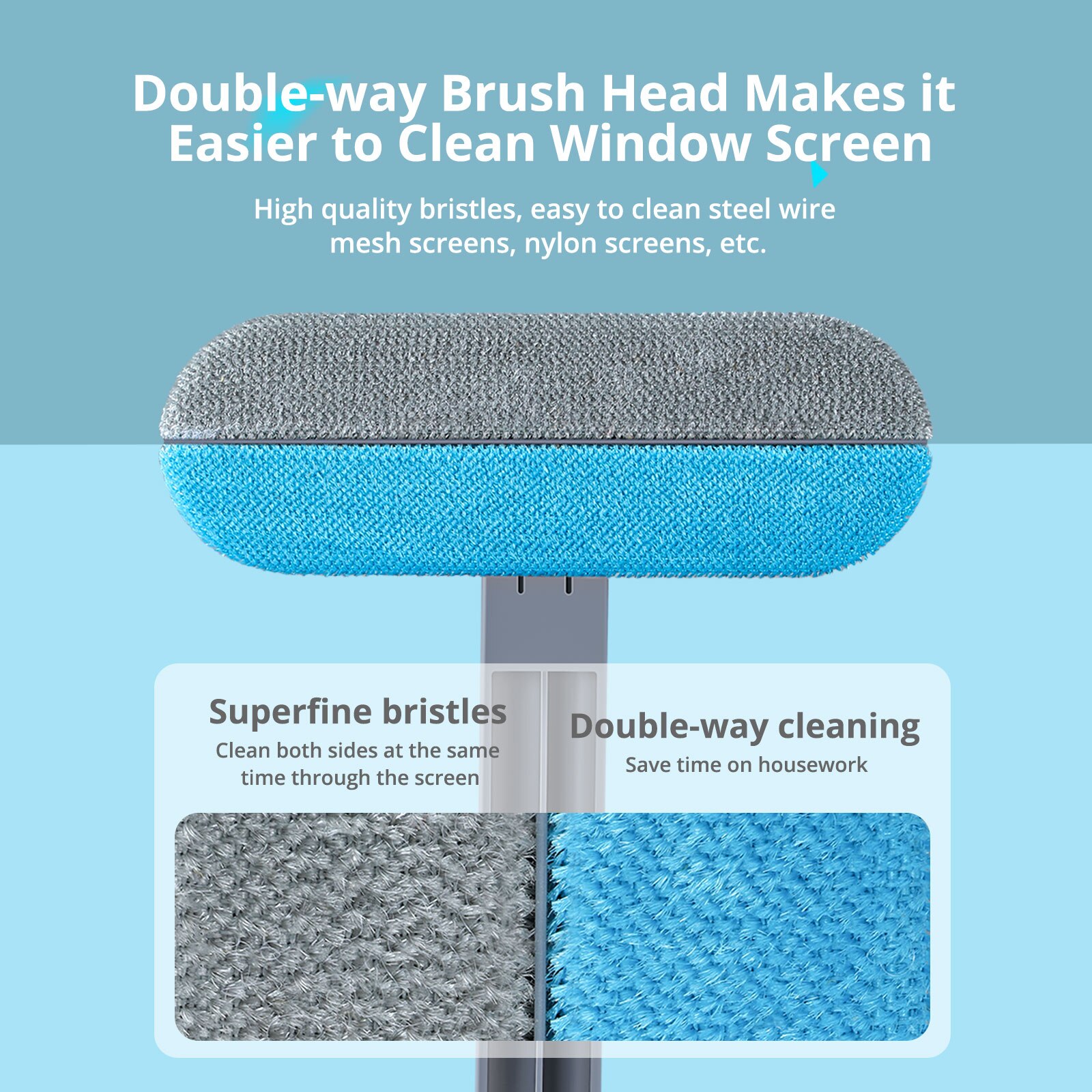 Joybos Double Sided Cleaning Brush Multi-function Screen Cleaner Carpet Wiper Sofa Brush Window Cleaner Home Pet Hair Broom JX87