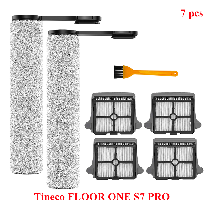 Accessories For Tineco FLOOR ONE S7 PRO Spare Soft Roller Brush HEPA Filter Cordless Vacuum Cleaner Parts Replacement Kit: plum