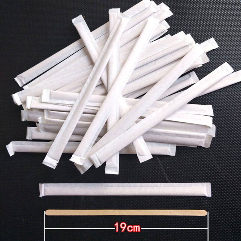Agitadores de madera de 100 Uds. Palitos para remover café 5 pulgadas 19cm embalaje desechable Elaboración de café cerveza fabricante cóctel selecciones herramientas para batir
