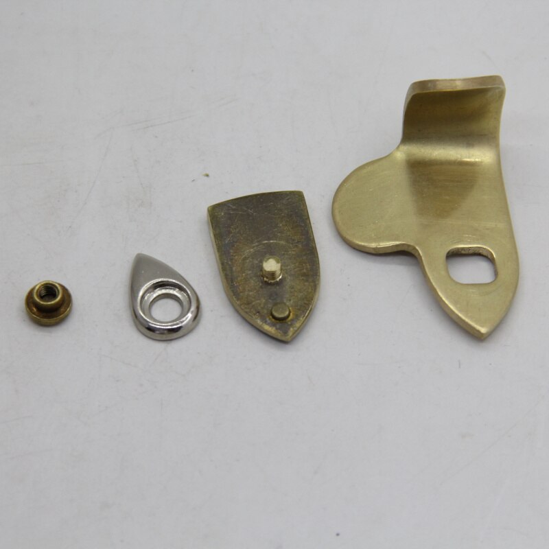 Saxofoon Sax Duimsteun Haak Alto Sax Reparatie Onderdelen Messing Ongeverfd + Vinger Greep Pad Saxofoon Sax Duimsteun haak 1 Pcs