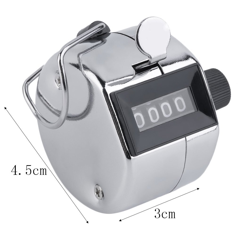 Digital Chrome Hand Tally Clicker/Counter 4 Digit Number Clicker Golf Digital Chrome Hand Tally Clicker/Counter