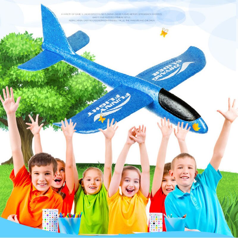 Epp Schuim Hand Gooien Vliegtuig Outdoor Lancering Zweefvliegtuig Vliegtuig Speelgoed Voor Kinderen Party Bag Vulstoffen Flying Zweefvliegtuig Vliegtuig Speelgoed 48Cm