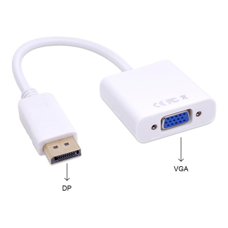 1080P Displayport To VGA Adapter Digital To Analog Converter Cable Compatible With All Display Ports For PC Projector Macbook