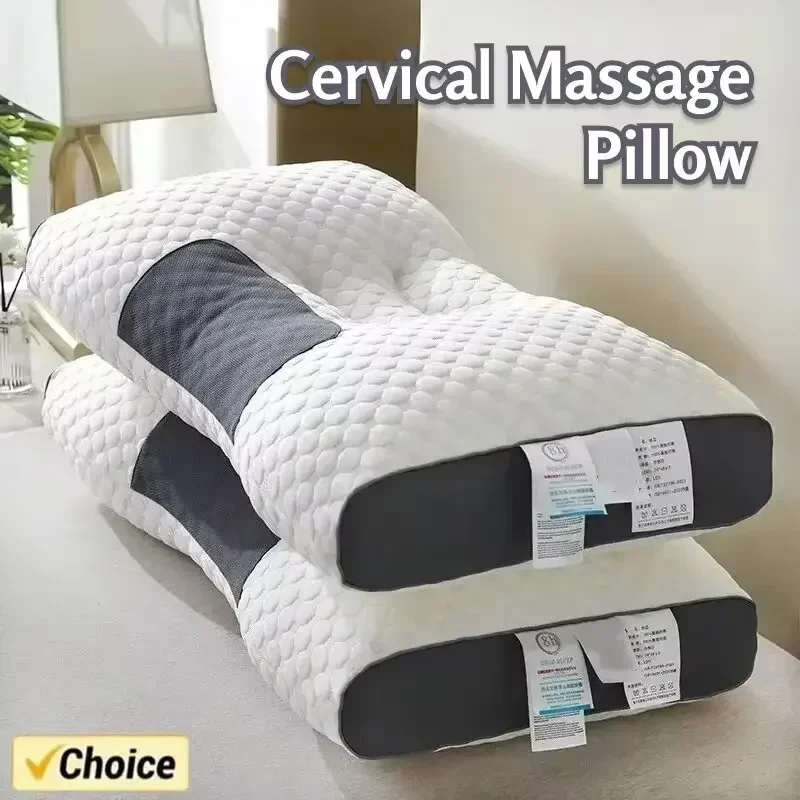 NEWHoneycomb massage pillow pillow to protect cervical vertebra to help sleep home pillow core antibacterial and anti-mite