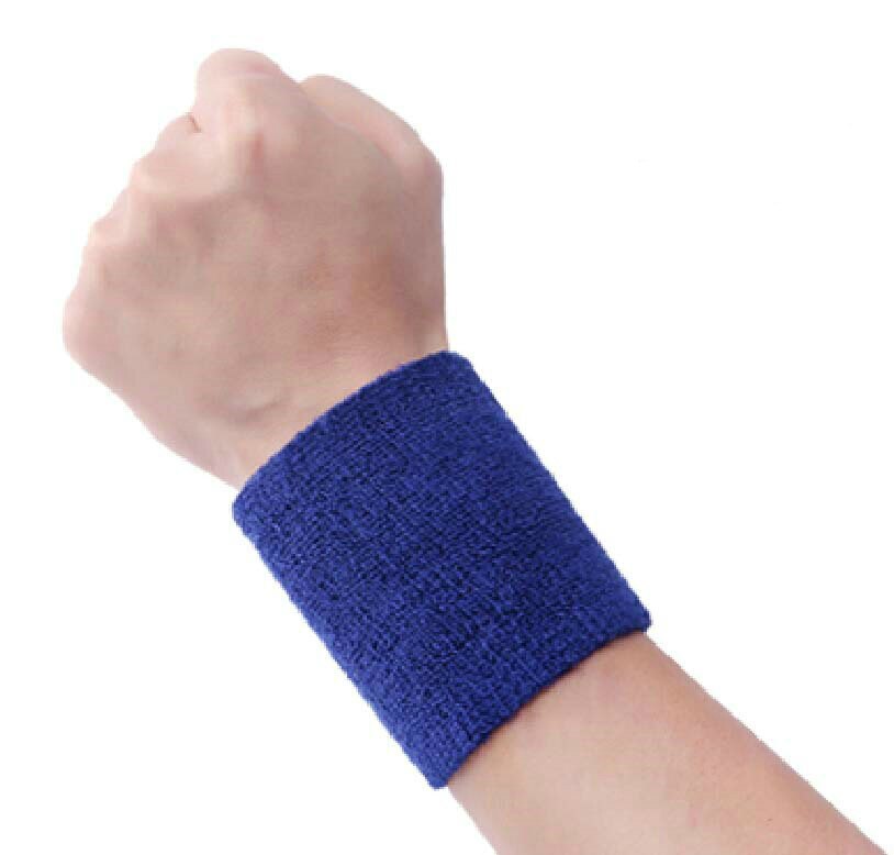 8*8cm mænd og kvinder sport sport armbåndsbøjle wrap bandage gym rem løbende sport sikkerhed håndledsstøtte badminton armbånd: Blå