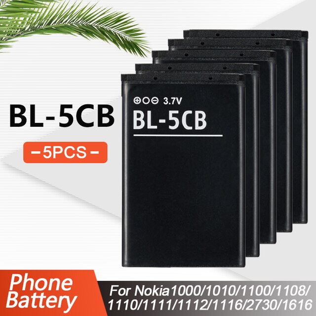 BL-5CB Bl 5CB BL5CB Telefoon Batterij Voor Nokia 1000 1010 1100 1108 1800 E60 3600 3660 6620 6108 3108 2135 6086 6108 6230 6820 7610: 5PCS