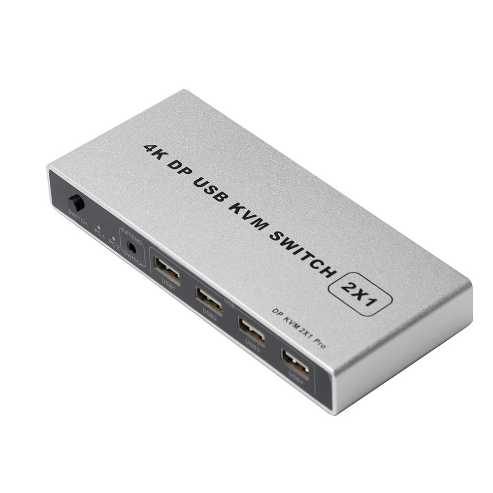 1 Out Dual Port VGA Computer USB Controller 4K 60Hz Displayport Plug And Play KVM Switch Monitor Mouse Support Connection Stable