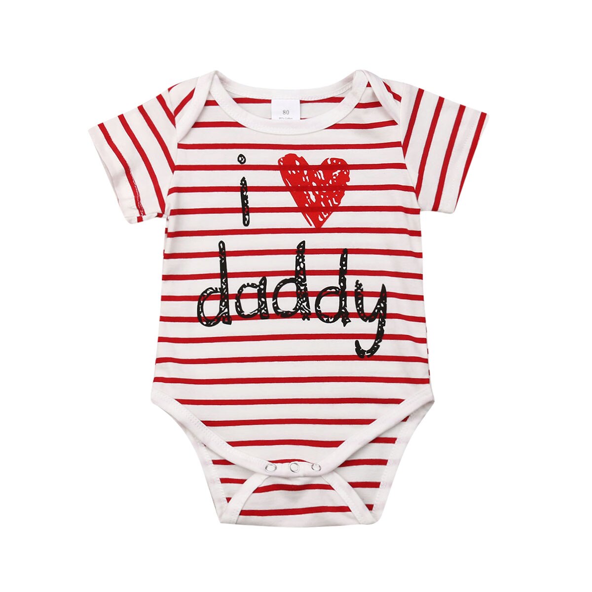 Ich liebe Papa/Mutter kleinkind Baby jungen mädchen bodys valentinstag kleidung sommer kurzarm buchstaben drucken baumwoll-Overall: Ich liebe Papa / 12m