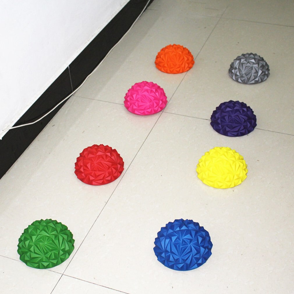 PVC Half Yoga Ball Fitness Exerciser Water Cube Diamond Pineapple Ball Balance Training Point Massage Board for Children