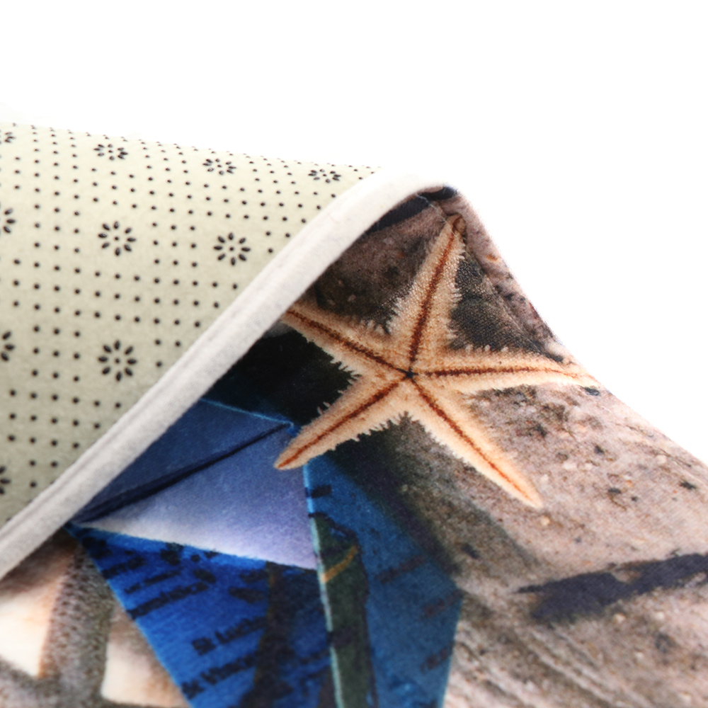 Alfombra de baño de impresión de estilo marino Felpudo de playa estrella de mar estera de suelo alfombra de dormitorio antideslizante alfombra de Tatami suave decoración de casa