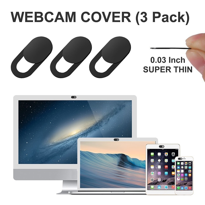 3 Pack WebCam Cover Shutter Magnet Slider Plastic Camera Cover for Web Cam IPhone PC Laptops Mobile Phone Lens Privacy Sticker