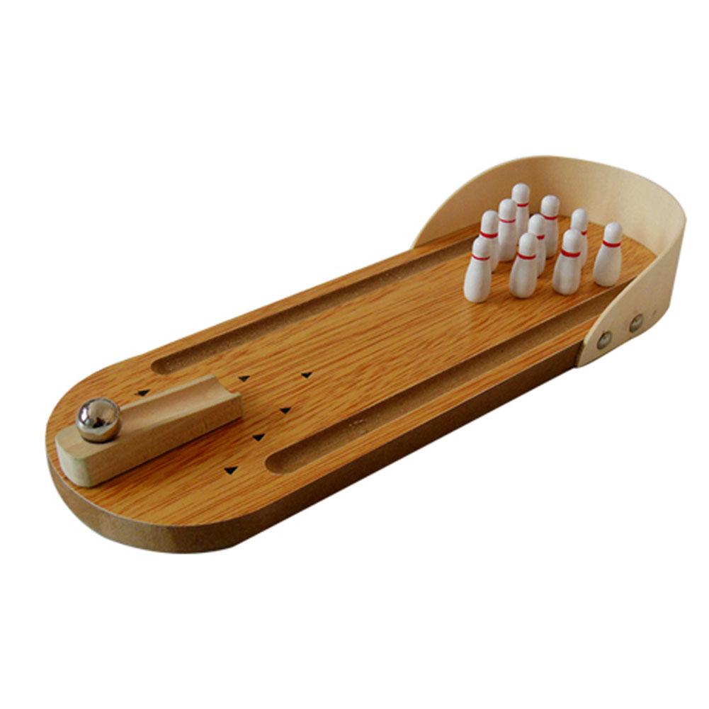Mini juego de mesa de entretenimiento interactivo de madera con bolos para padres e hijos, juguetes de deporte de boliche para niños