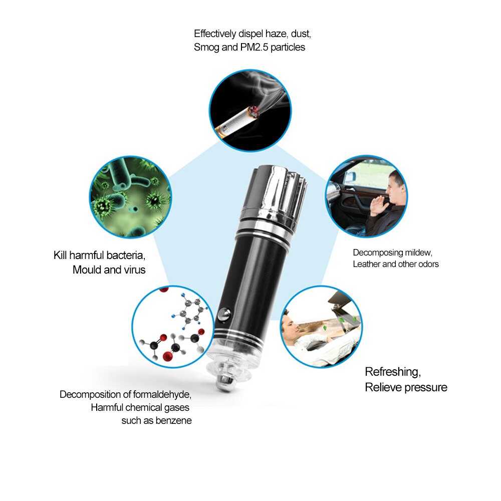 Onever Sell Well Fresh Air Ionic Purifier Oxygen Bar Ozone Ionizer Cleaner 12V Mini Auto Car For Car Bedroom Office