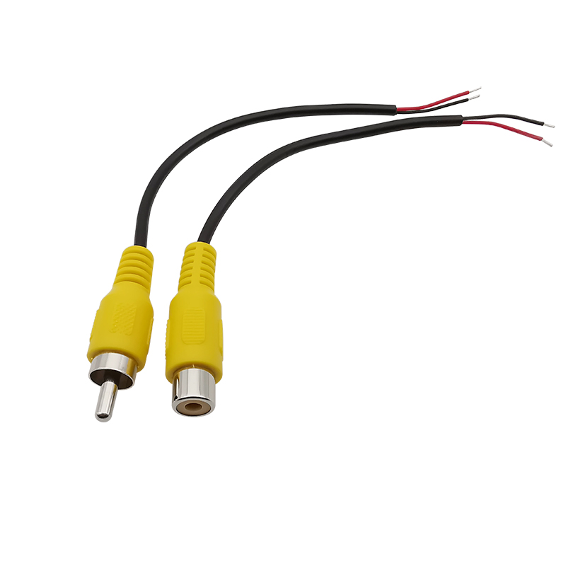 Rca Mannelijke Stekker/Rca Vrouwelijke Socket Naar Blote Draad Open Einde Audio Videocamera Kabel Verlenging Solderen Diy Snoer Connector: Lavendel