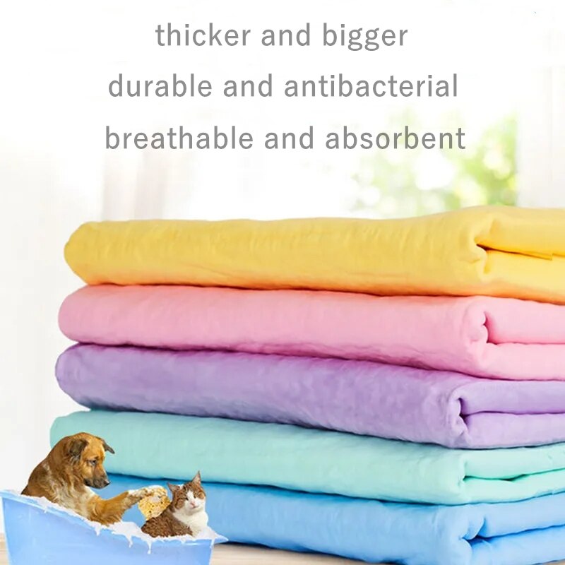 Toalla de ante de imitación para mascotas, toallitas de PVA de gran absorción de agua, suaves y limpias, para pelo mágico y seco, multifunción, para coche