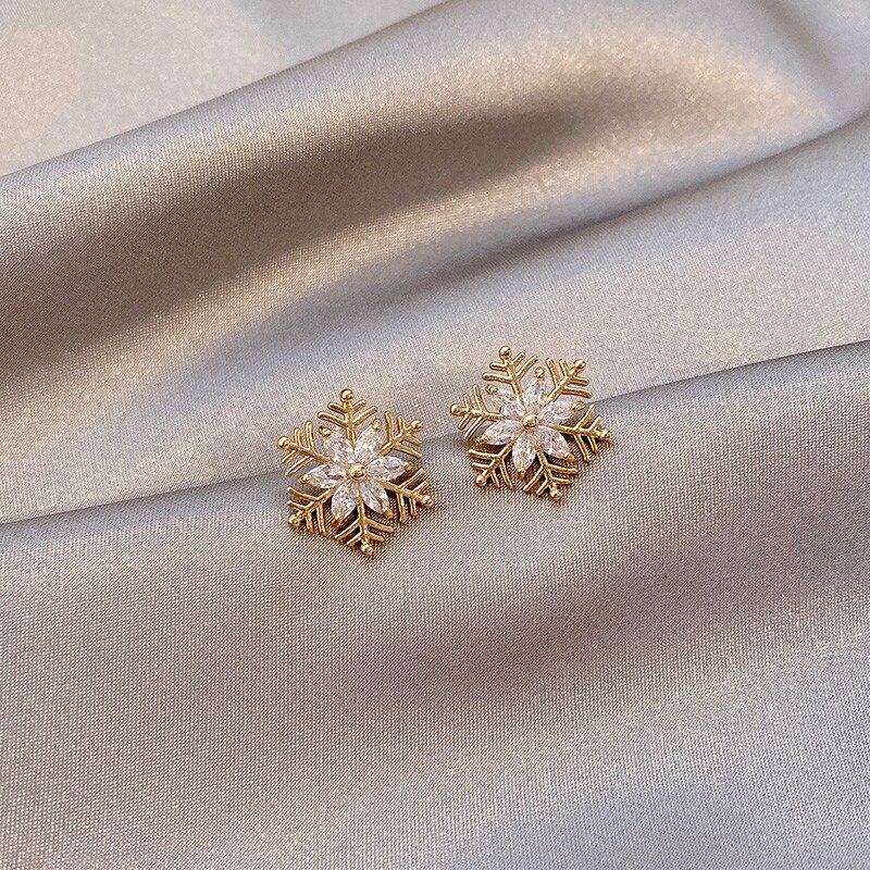 Mode Sneeuwvlok Zirkoon Oorbellen Luxe Shiny Rhinestone Crystal Stud Oorbellen Voor Vrouwen Meisje Partij Sieraden Christmas: A3