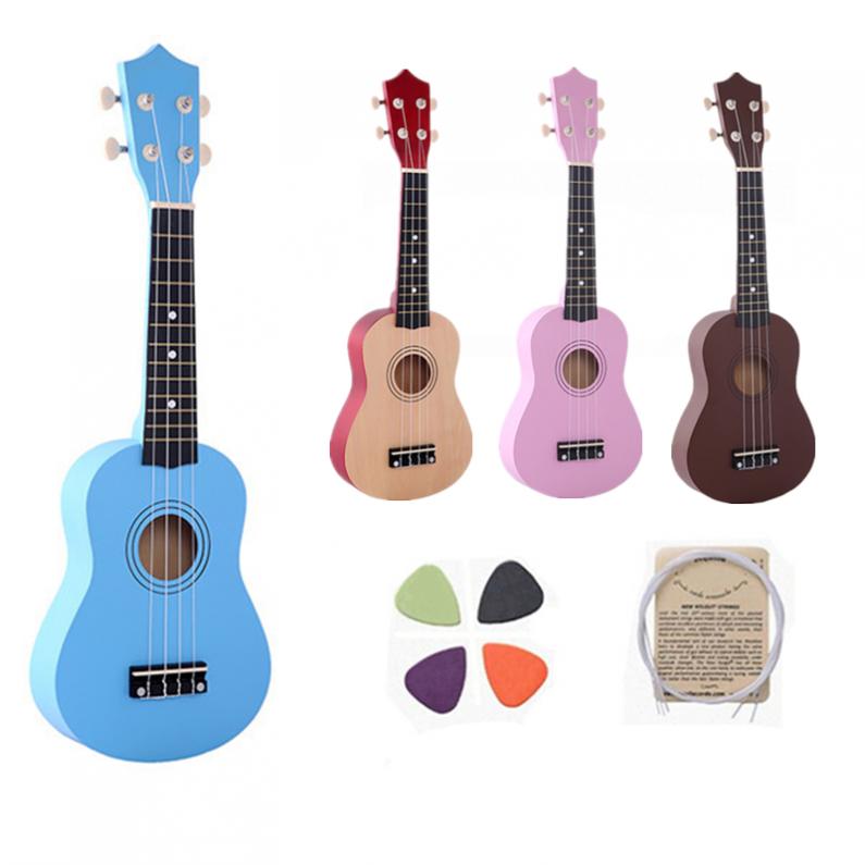 21 zoll Ukulele freundlicher Anfänger 4 Saiten Uke Hawaii Gitarre Bass Saiten Musical Instrument einstellen Bausätze + Tuner + Schnur + gurt + Tasche