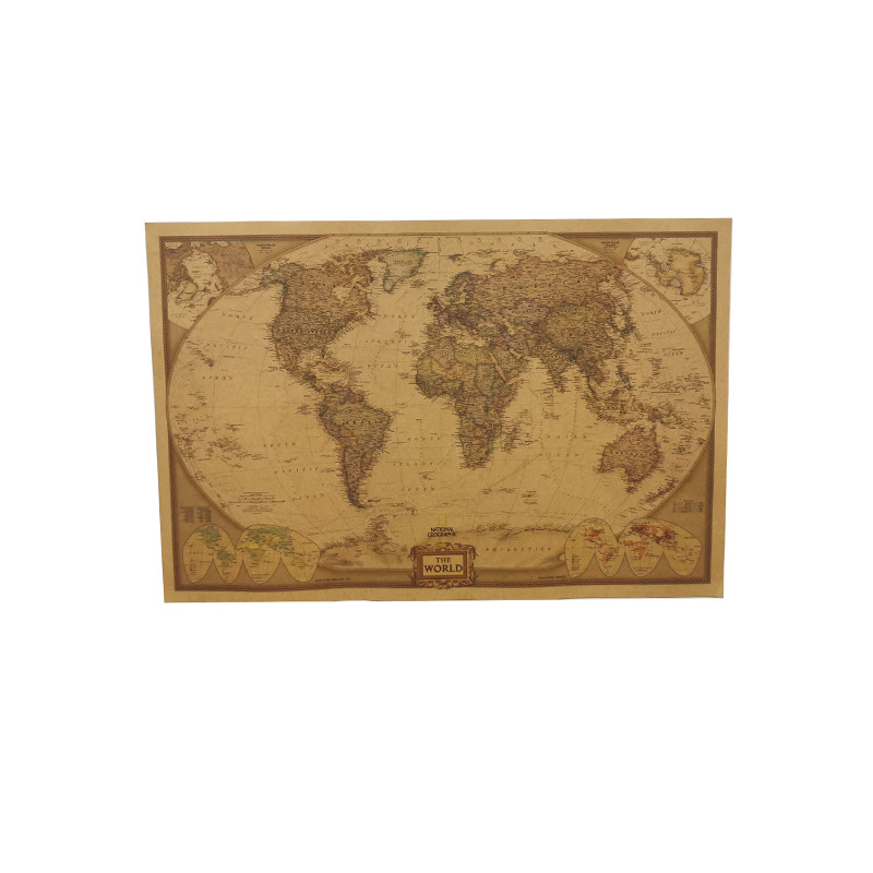 1 pcs 72.5*47cm Student school stationery education style event decoration poster Not acratch off world map poster wall maps