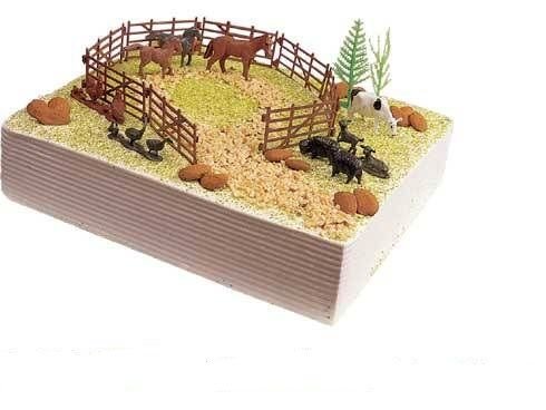 Boerderij Dieren Thema Plastic Mini Cake-Terrarium Object