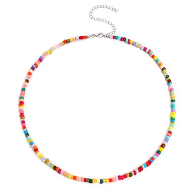 HangZhi Neue Einfache Bunte Acryl Perlen Kurzen Schlüsselbein Halsband Kragen Halsketten für Frauen Sommer Reise Schmuck: D 29 hinzufügen 10cm