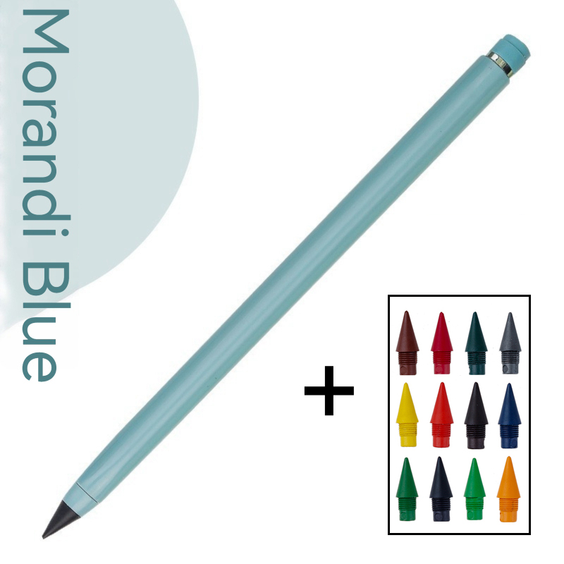 24/13pcs Unlimited Writing Color Pencil With refill set No Ink Novelty Eternal Pencils Pen Art Color Painting School Supplies: light yellow