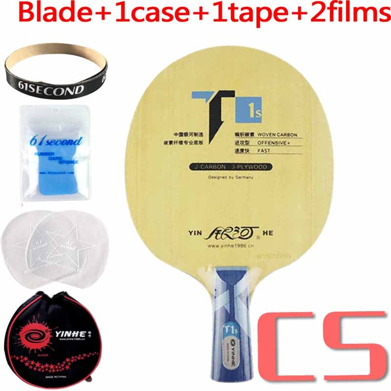 Originele Galaxy Yinhe T1s (GEWEVEN CARBON, T-1 Upgrade) Tafeltennis/PingPong Racket: CS with YM case