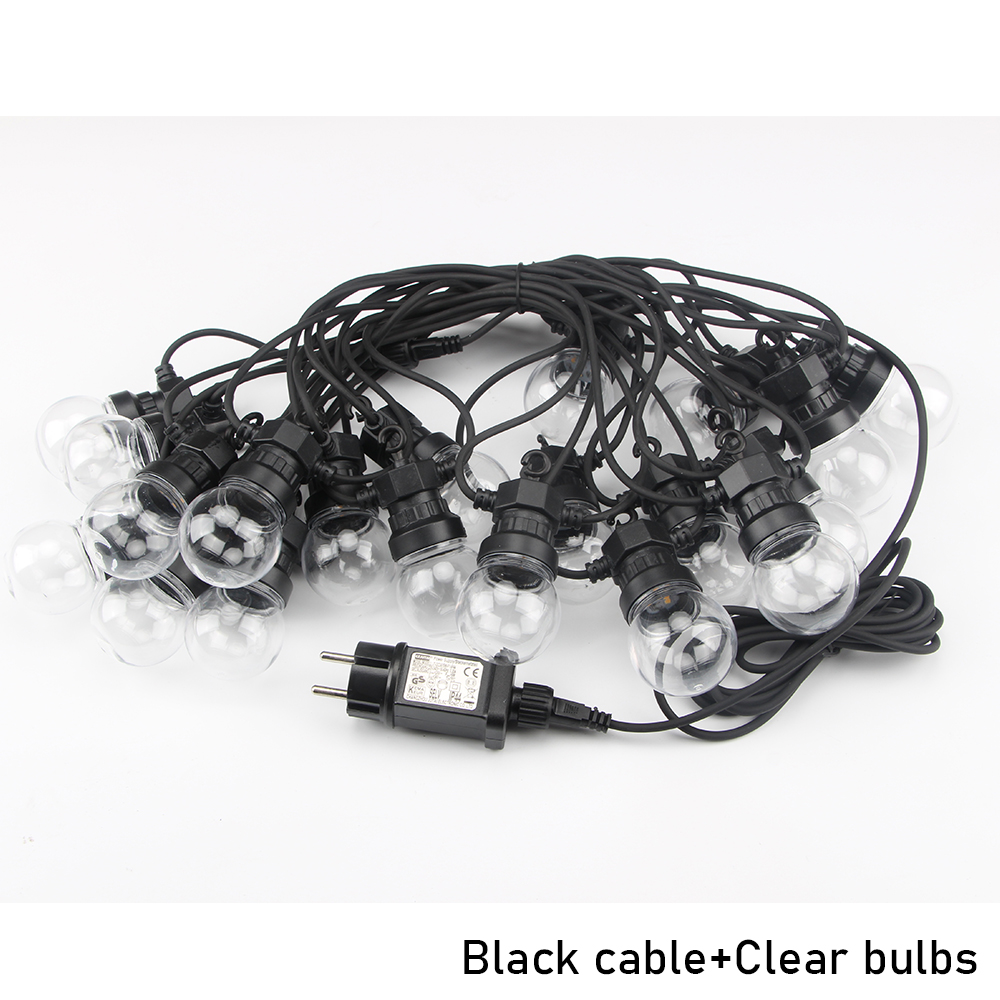 8M/13M/24M/38M LED Globe Ball String Light Street Christmas Fairy Led Festoon Outdoor For Garden Backyard Party Patio Decor: Blue / 105W / UK Plug