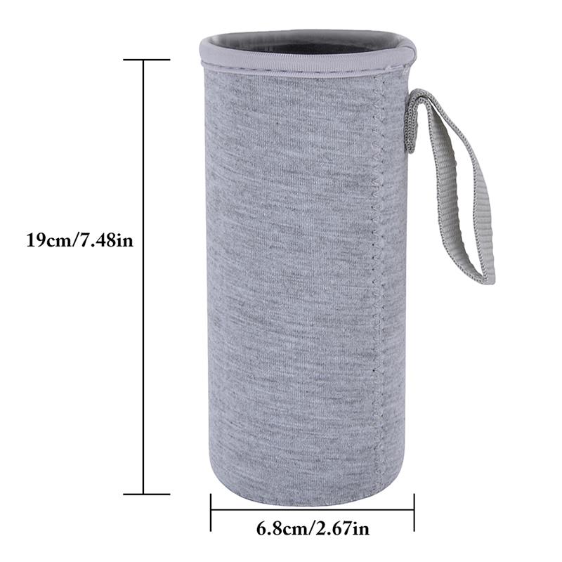 Urheilullinen vesipullon kansi neopreeni eriste hihalaukku laukku pussi kannettava tyhjiökuppisetti urheilu retkeilytarvike: Harmaa 550ml
