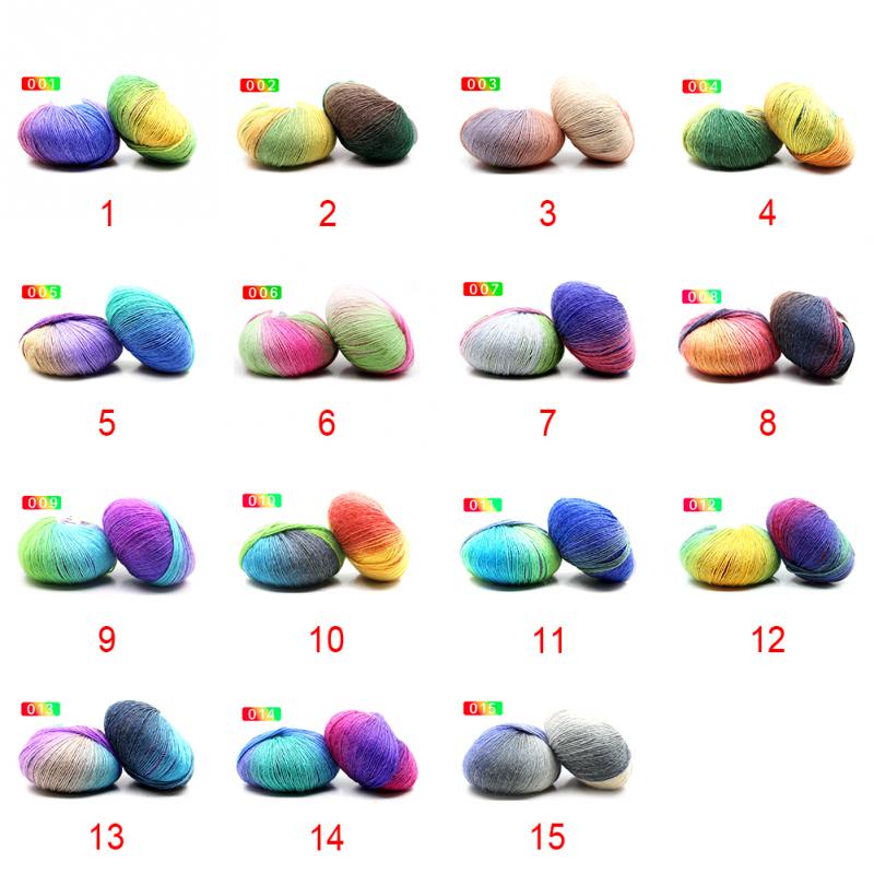 VOOYE Soft Candy Rainbow Style Sock Wool Yarn Hand Knitting Yarn Warm School Yarn For Knitting Crochet