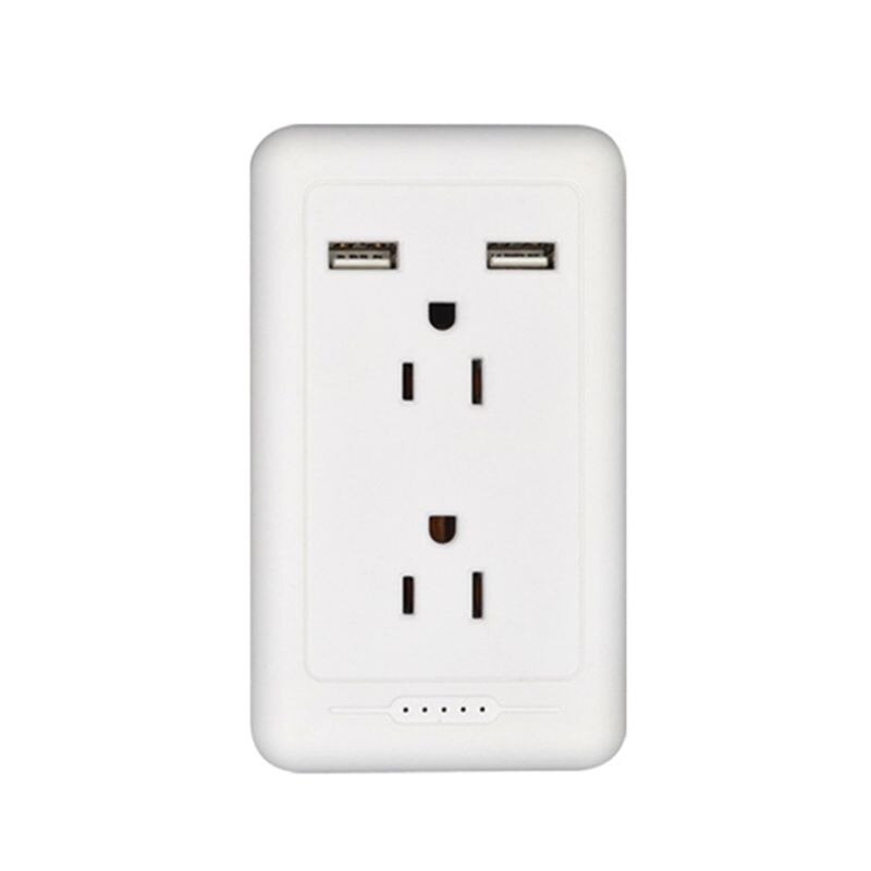 US Wall Panel Outlet with Dual USB Charger Electrical Socket Duplex Receptacle Socket for Home Room Use: White