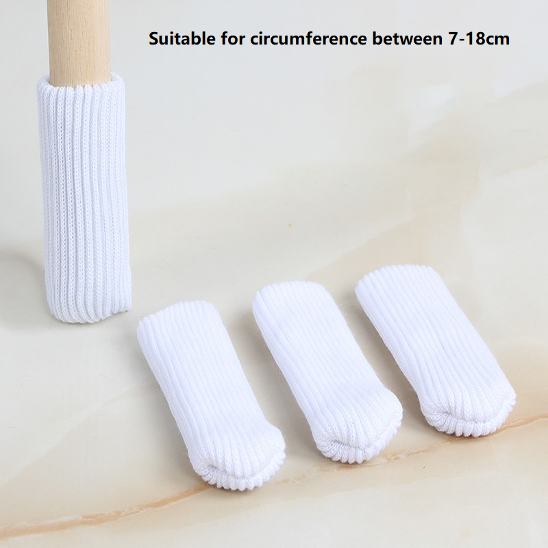 24 Pcs Black Premium Chair Leg Socks Protectors Fits Most Leg Shapes High Elastic Bar Stool Leg Covers: WHITE