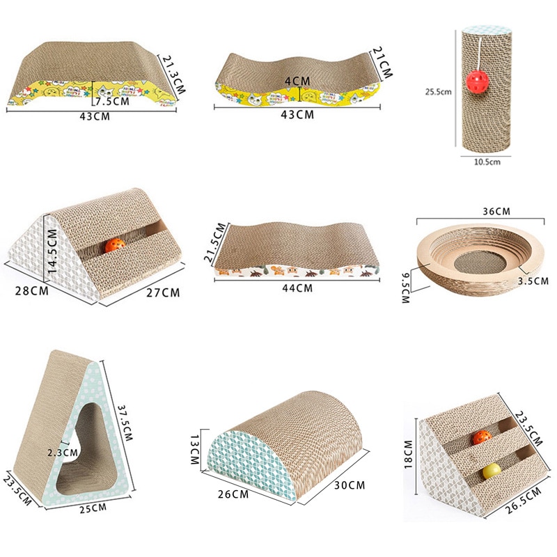 Corrugated Cat Scratch Board Pad Grinding Nails Interactive Protecting Furniture Cat Toy Large Size Cat Scratcher Toy Cardboard