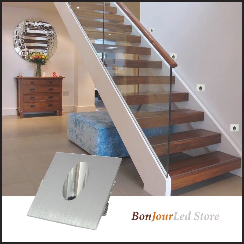 1w/3w forsænket led trappelys indendørs hjørnevæglamper trappe trin trappe gang trappelampe  ac85-265v