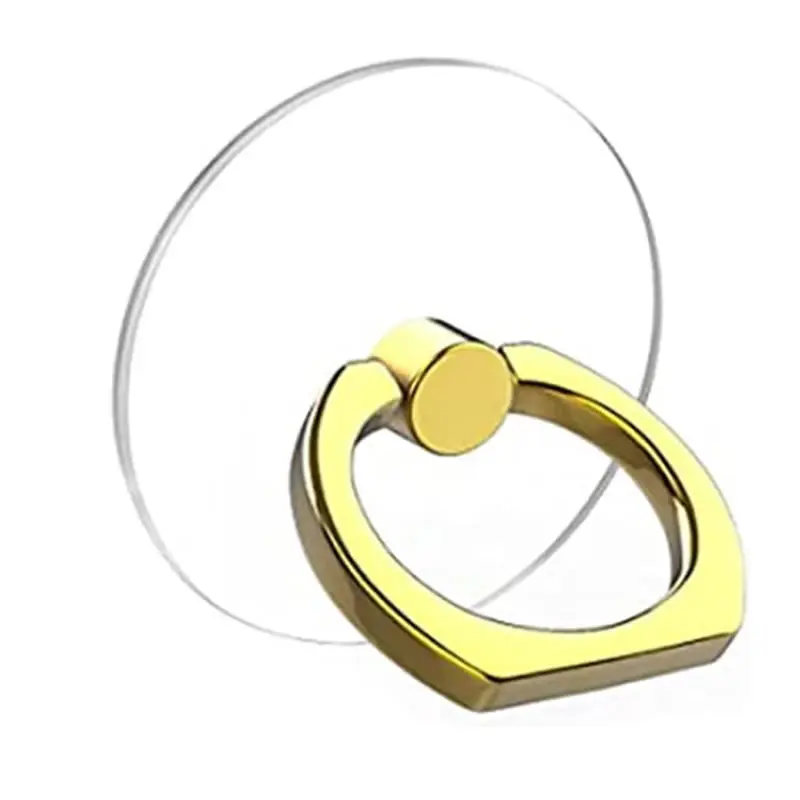 Soporte de anillo para teléfono móvil, bucle de agarre transparente para dedo, soporte de rotación de 360 grados, Compatible con todos los tipos de teléfono inteligente, 1/4 Uds.: Dorado