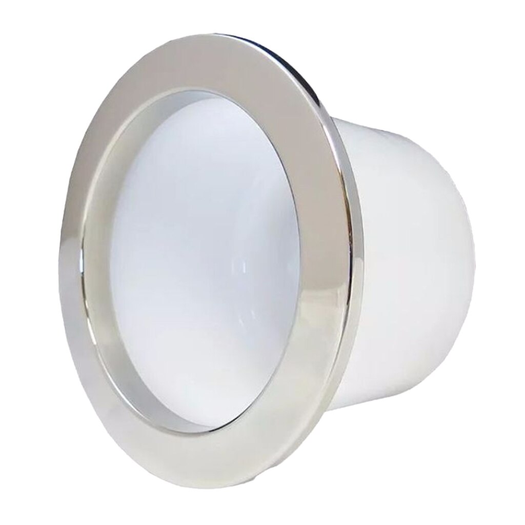 12 Volt Boat Marine RV Cup Holder With Blue LED Light Lamp & Stainless Steel Rim