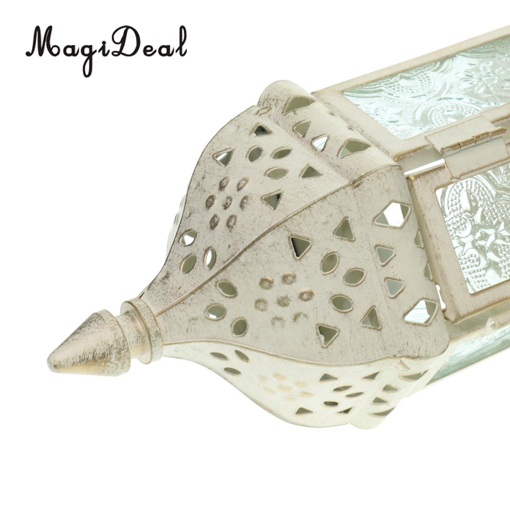 Marokkaanse metalen holle hangende kaarsenhouder, decoratieve kaarslantaarnlamp met 66cm kettingen, voor bruiloftsdecoratie