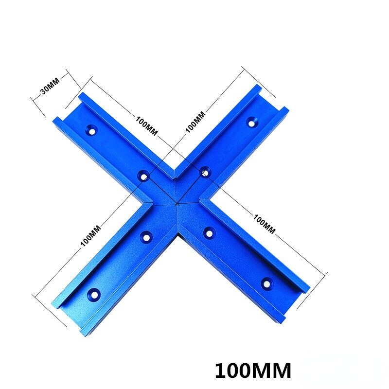 T-Track Intersection Kit Double Cut Profile Universal Cross T-track Connector with Predrilled Mounting Holes Woodworking Clamps: H