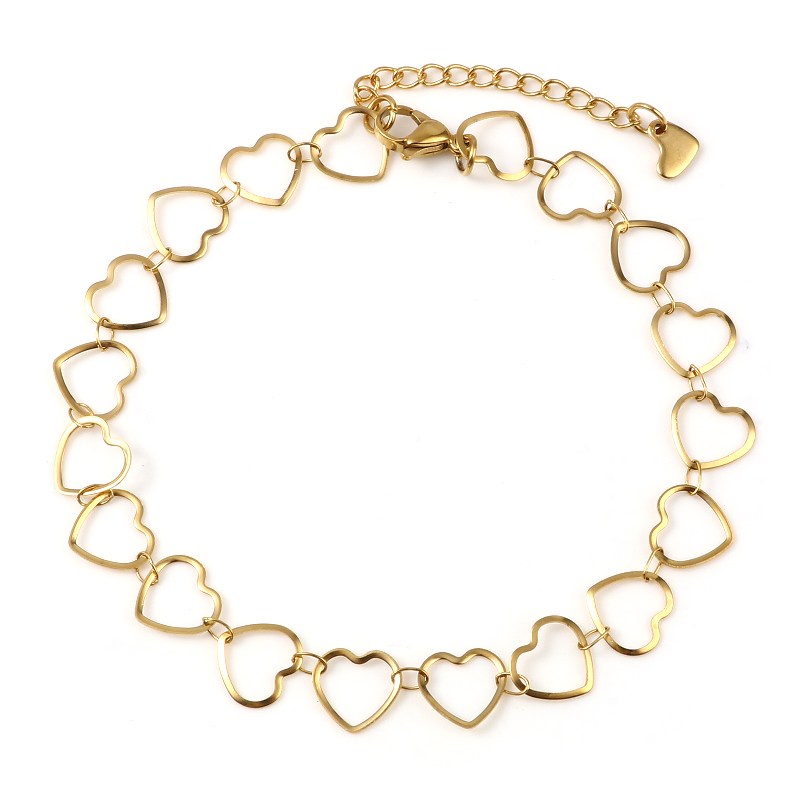 Klassische Fußkettchen Für Frauen Edelstahl Gold Farbe Herz Mond Ketten Fuß Schmuck Fußkettchen Armbinde: 1