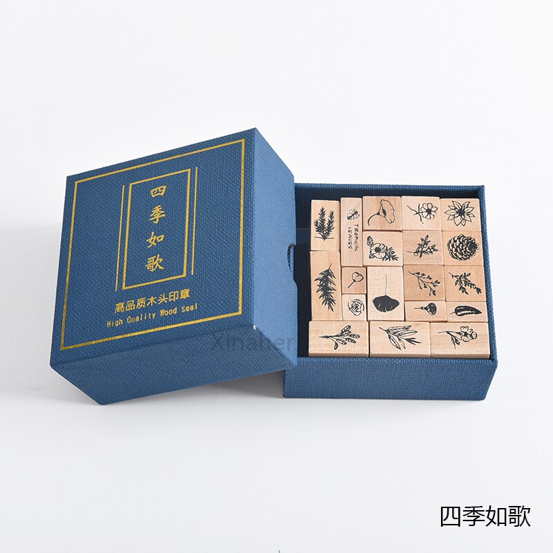 XINAHER 1set Vintage geometric digital stamp DIY wooden rubber stamps for scrapbooking stationery scrapbooking standard stamp: D