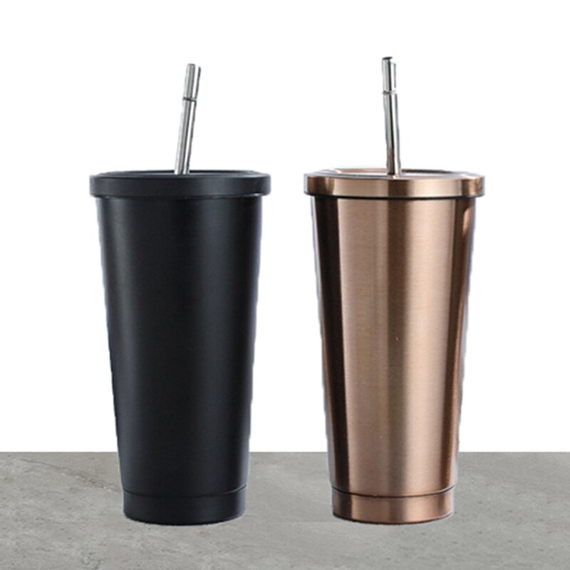 Stainless Steel Coffee Mug Thermo Mug with Lid Beer Mugs for Tea Cup Vacuum Flask Metal Cup Travel Cups(Black)