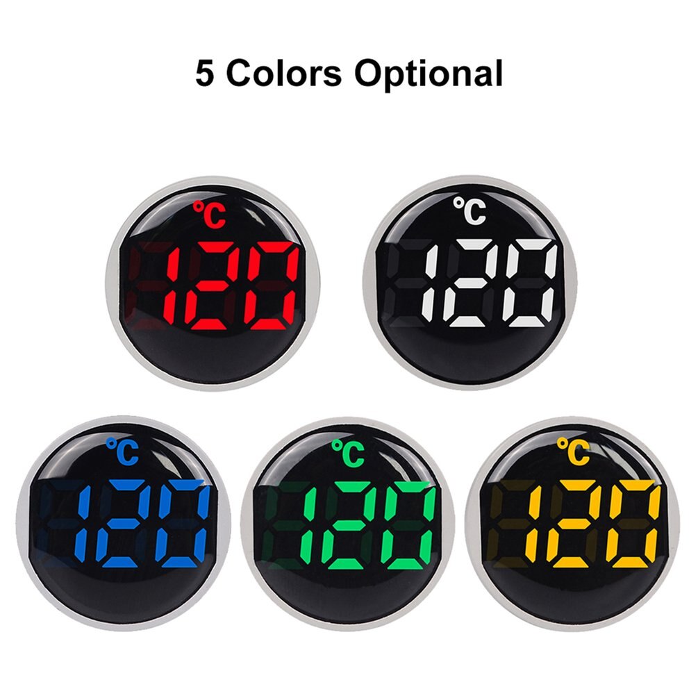 ST16C 22mm Round LED Digital Display Thermometer Temperature Meter Tester Indicator Signal Light -20-120 Celsius