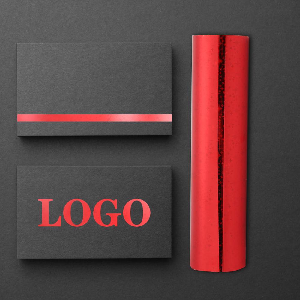 5M Heißer Folie Papier Wärme Aktiviert Schimmer Transfer Blätter Heißer Stanzen Mehrfarbig 1 Rolle Papier Holographische Transfer Handwerk: rot Stern