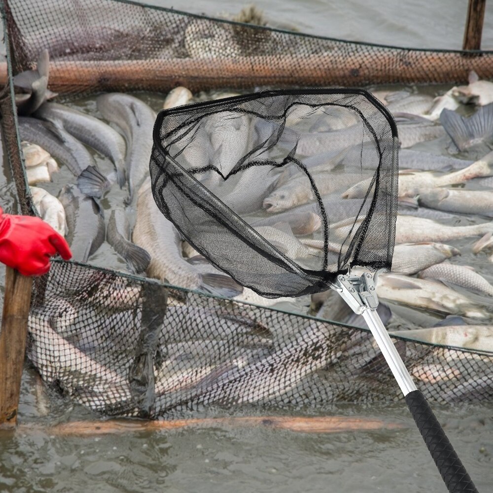 Floating Fishing Net Portable Folding Triangular Landing Fishing Net Trout Catch Release Durable Nylon Mesh Fly Fish Landing Net